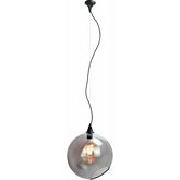 Sphere 12" Pendant Lamp in Smoke Grey Glass w/ Angled Opening